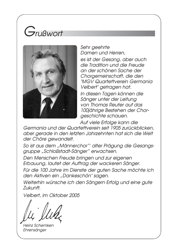 Damaliger Bürgermeister Heinz Schemken